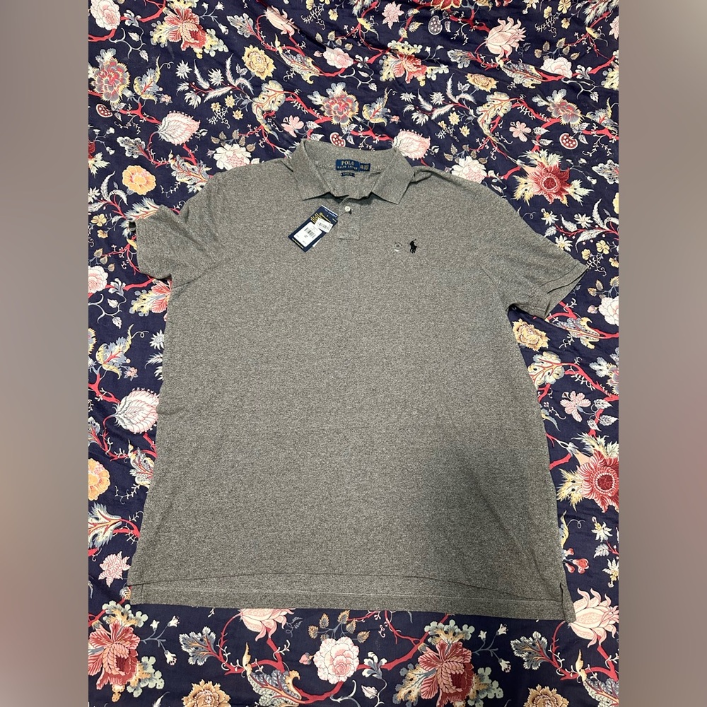 Ralph Lauren Gray Polo Shirt Classic Style